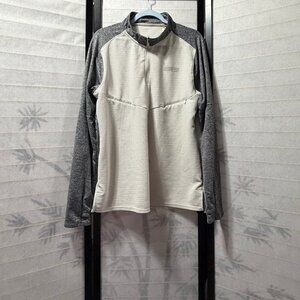 Rawgear Men’s M 1/4 Zip Raglan Pullover Gray Off White Athletic Training Top